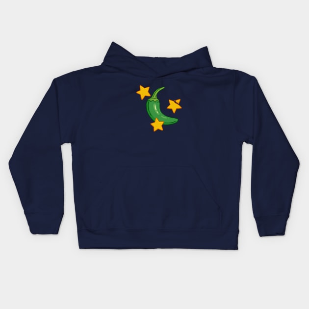 Jalapeno moon taco star Kids Hoodie by ballooonfish